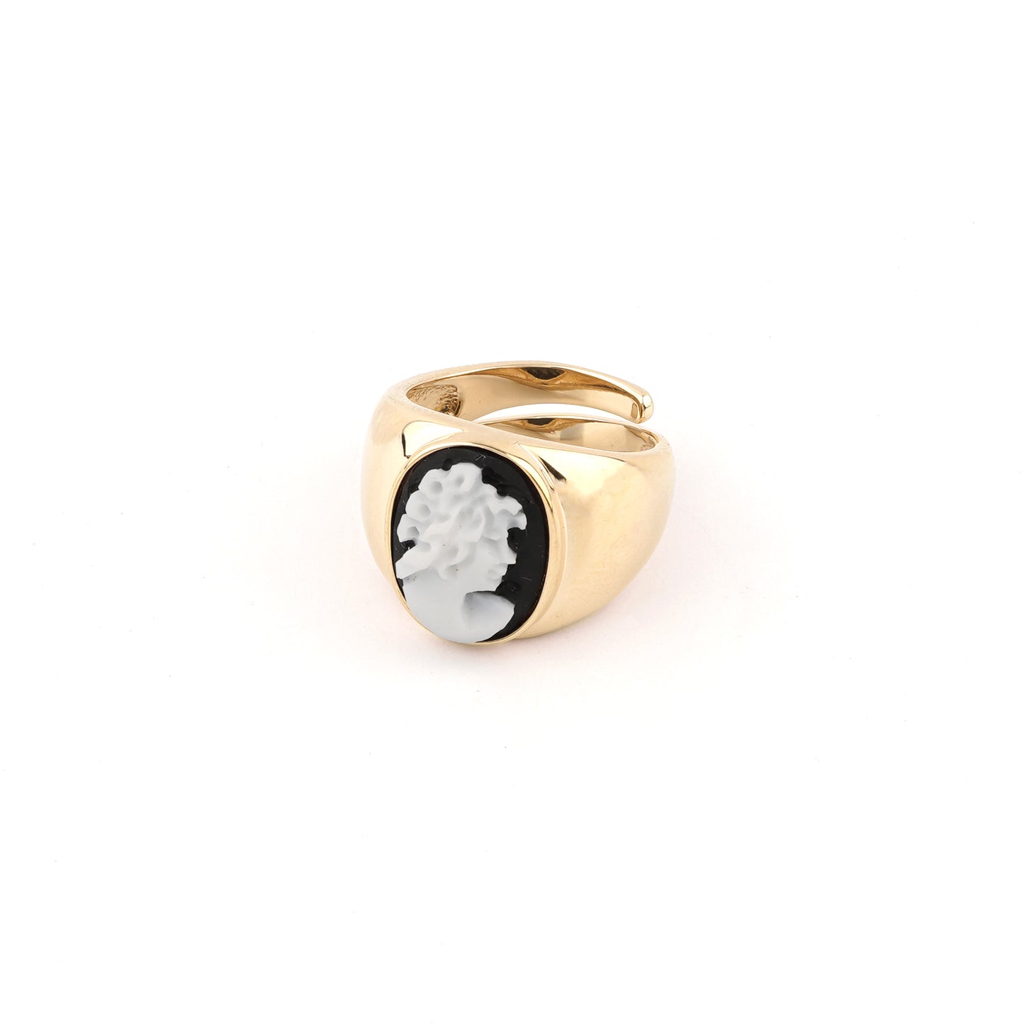 CAMEO ITALIANO - ANELLO MUSICAL VOLTO DONNA NERO