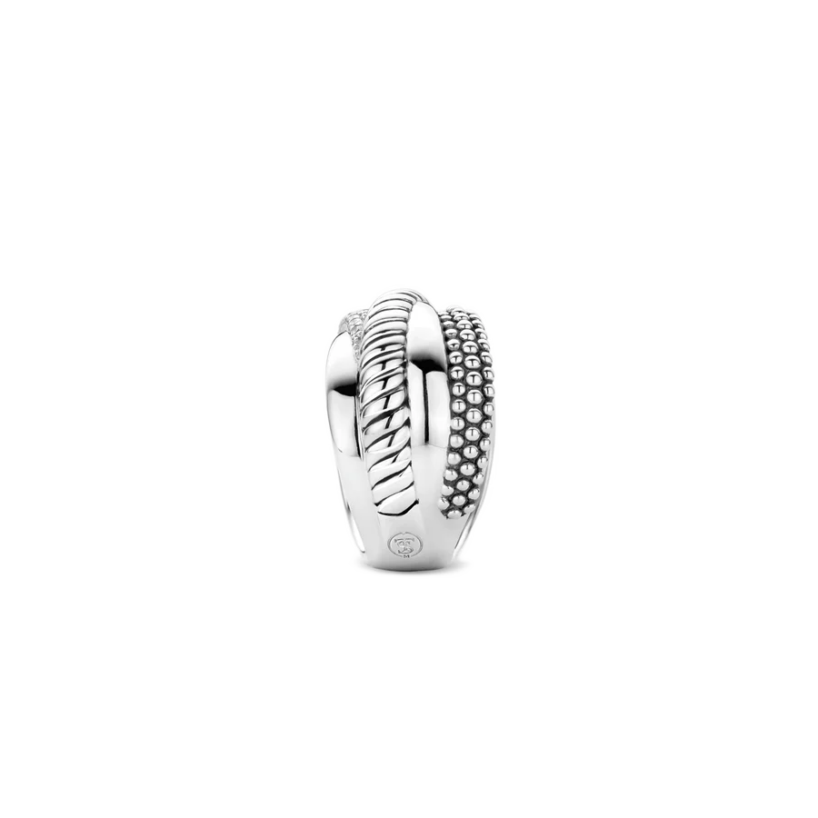 TI SENTO - ANELLO FASCIA IN ARGENTO CON ZIRCONI BIANCHI