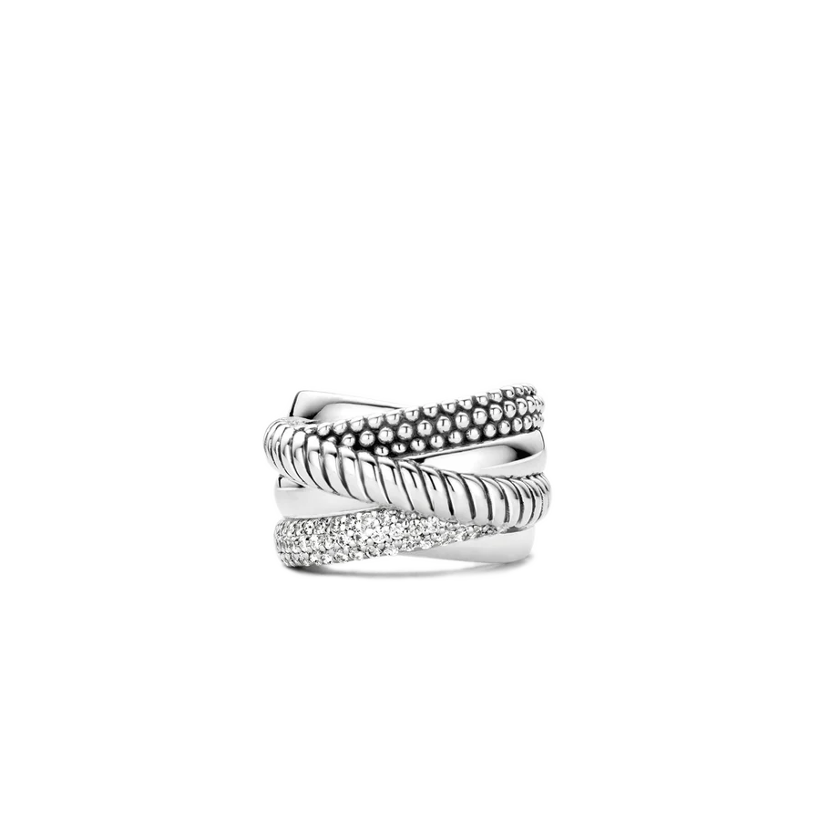 TI SENTO - ANELLO FASCIA IN ARGENTO CON ZIRCONI BIANCHI