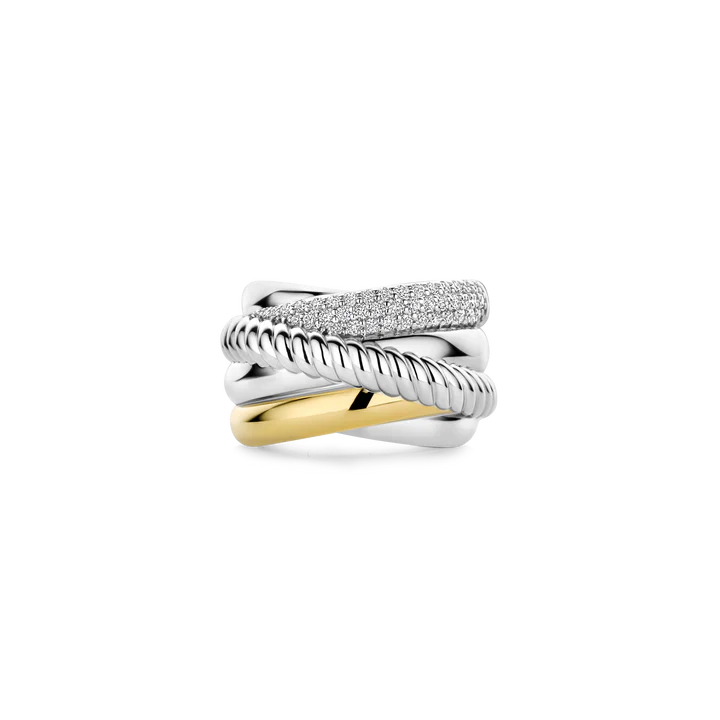 TI SENTO - ANELLO FASCIA IN ARGENTO CON ZIRCONI BIANCHI