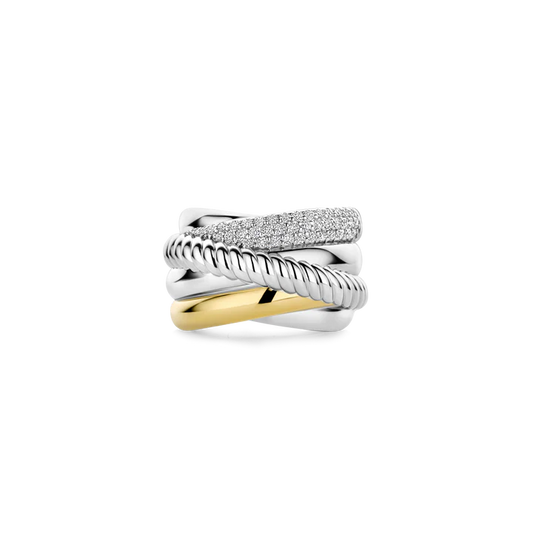 TI SENTO - ANELLO FASCIA IN ARGENTO CON ZIRCONI BIANCHI