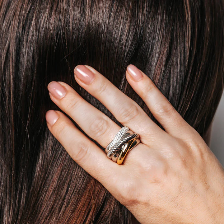 TI SENTO - ANELLO FASCIA IN ARGENTO CON ZIRCONI BIANCHI