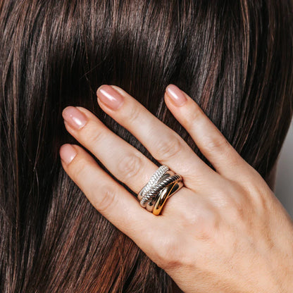 TI SENTO - ANELLO FASCIA IN ARGENTO CON ZIRCONI BIANCHI