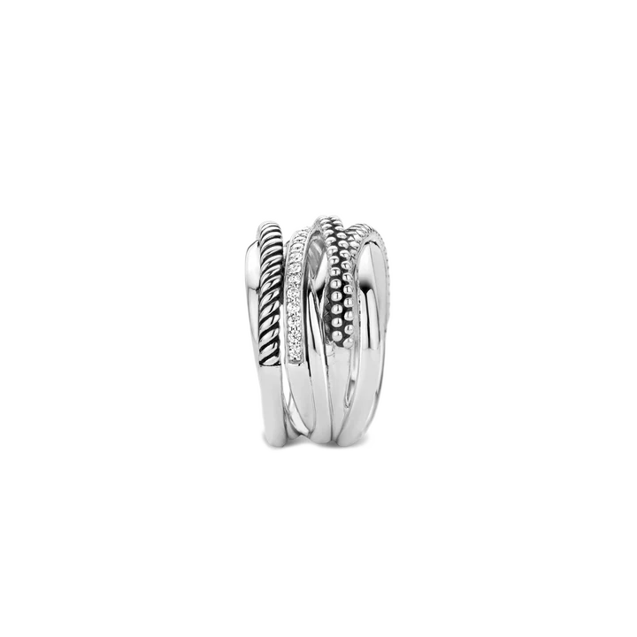 TI SENTO - ANELLO FASCIA IN ARGENTO CON ZIRCONI BIANCHI