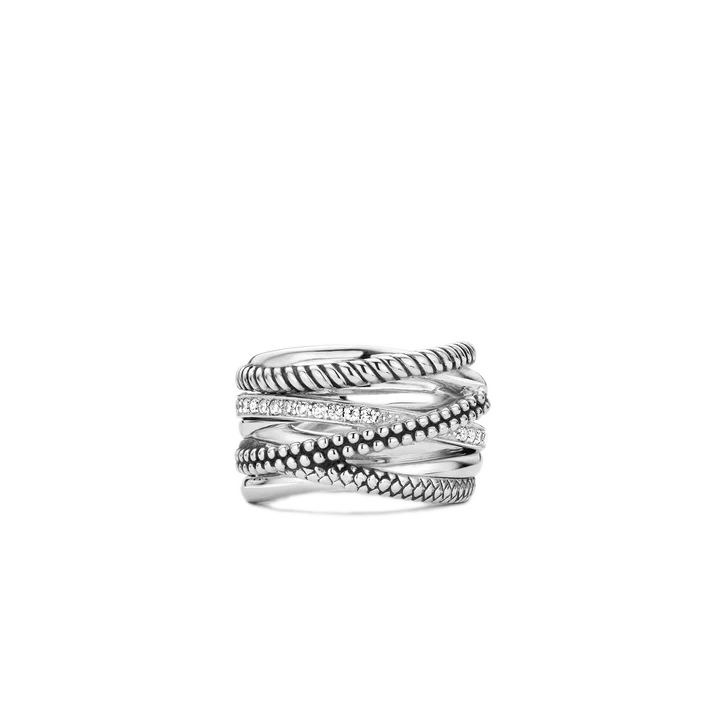 TI SENTO - ANELLO FASCIA IN ARGENTO CON ZIRCONI BIANCHI