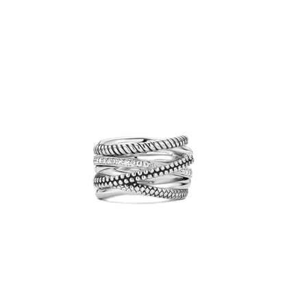 TI SENTO - ANELLO FASCIA IN ARGENTO CON ZIRCONI BIANCHI