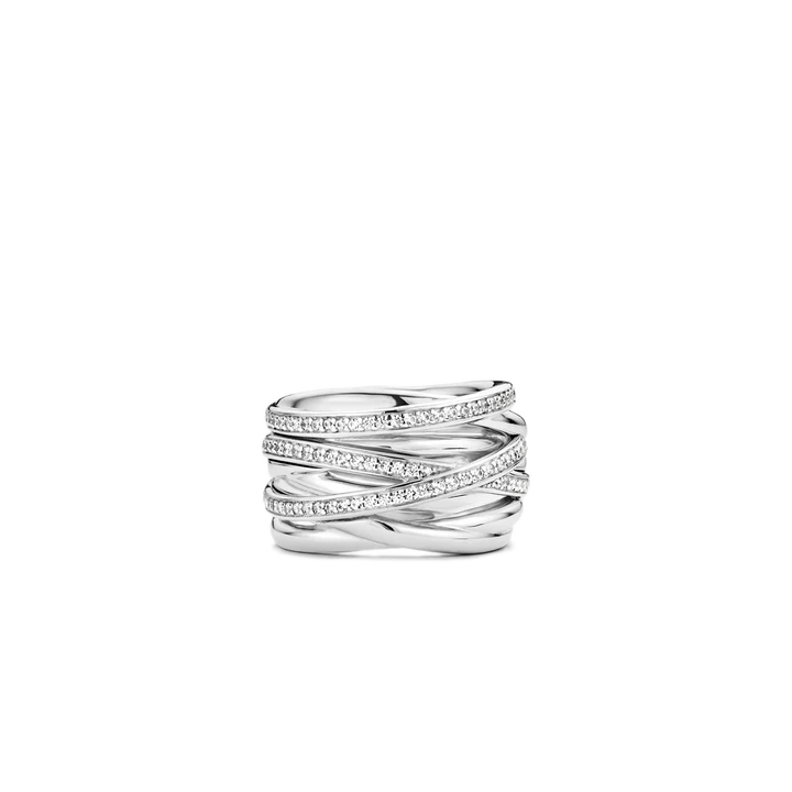 TI SENTO - ANELLO FASCIA ARGENTO E ZIRCONI