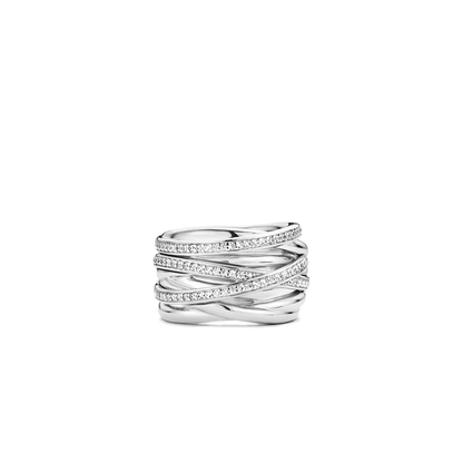 TI SENTO - ANELLO FASCIA ARGENTO E ZIRCONI