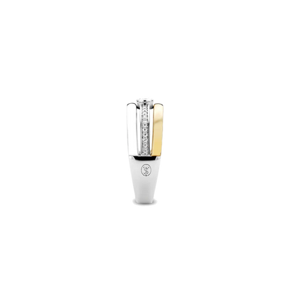 TI SENTO - ANELLO A FASCIA IN ARGENTO CON ZIRCONE CENTRALE