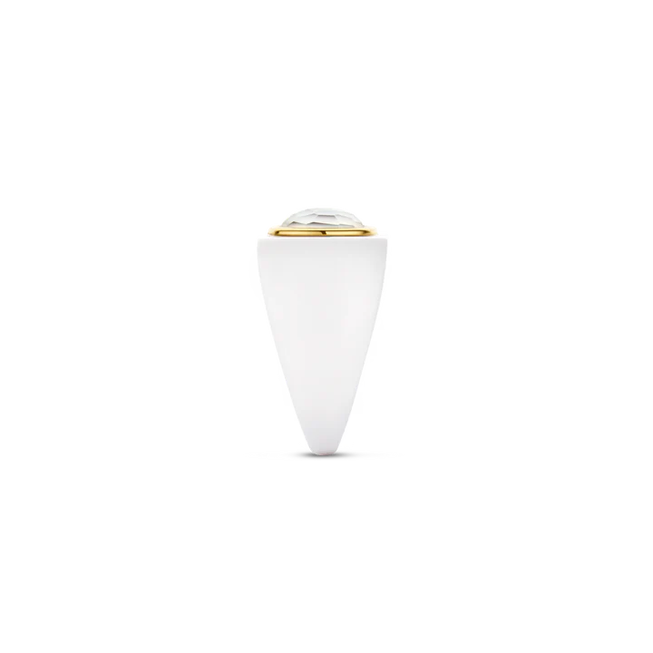 TI SENTO - ANELLO IN AGATA BIANCA CON MADREPERLA CENTRALE