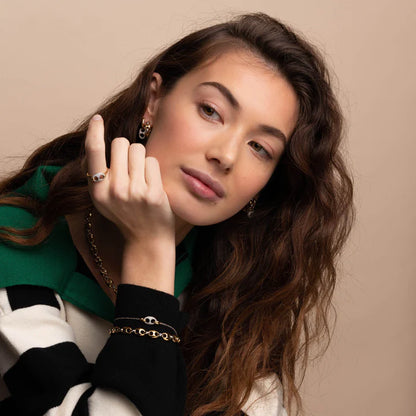 TI SENTO - ANELLO ARGENTO DORATO CON CENTRALE IN PAVE' DI ZIRCONI