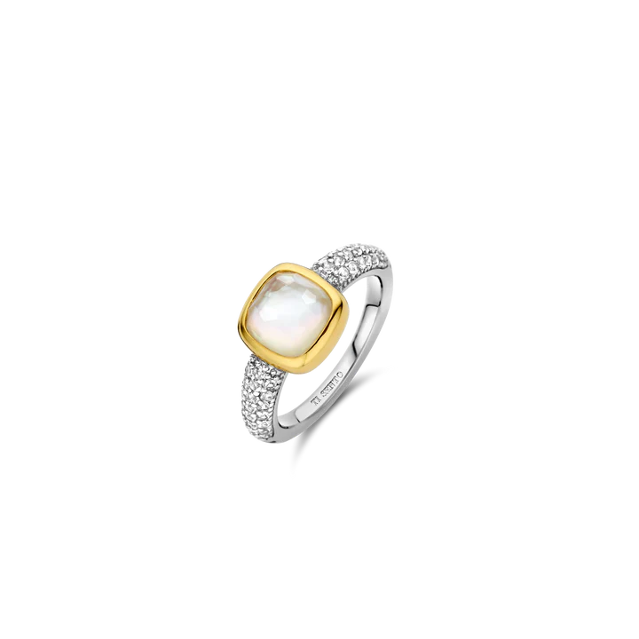 TI SENTO - ANELLO MADREPERLA E ZIRCONI