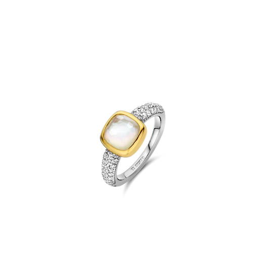 TI SENTO - ANELLO MADREPERLA E ZIRCONI