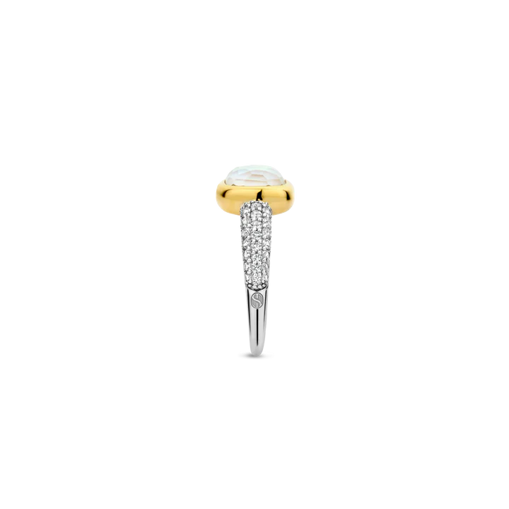 TI SENTO - ANELLO MADREPERLA E ZIRCONI