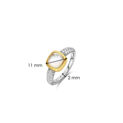 TI SENTO - ANELLO MADREPERLA E ZIRCONI