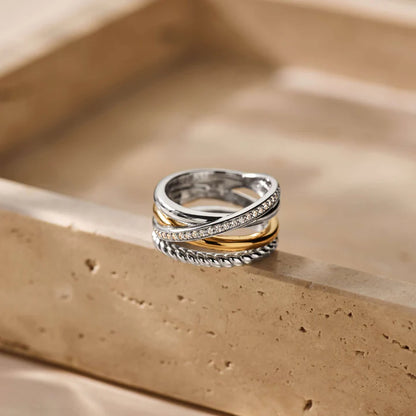 TI SENTO - ANELLO A FASCIA IN ARGENTO CON ZIRCONI