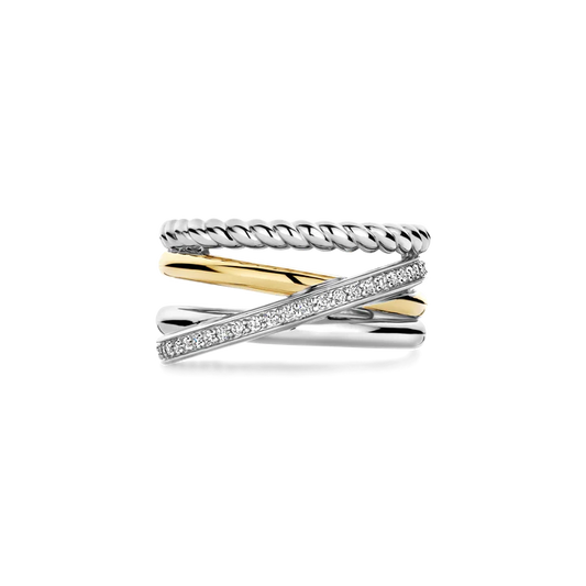 TI SENTO - ANELLO A FASCIA IN ARGENTO CON ZIRCONI