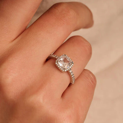 TI SENTO - ANELLO ARGENTO RODIO CON ZIRCONE BIANCO