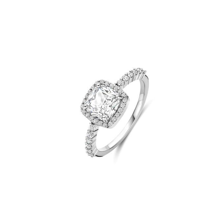 TI SENTO - ANELLO ARGENTO RODIO CON ZIRCONE BIANCO