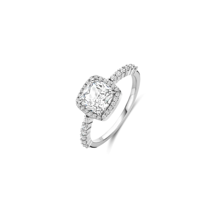 TI SENTO - ANELLO ARGENTO RODIO CON ZIRCONE BIANCO