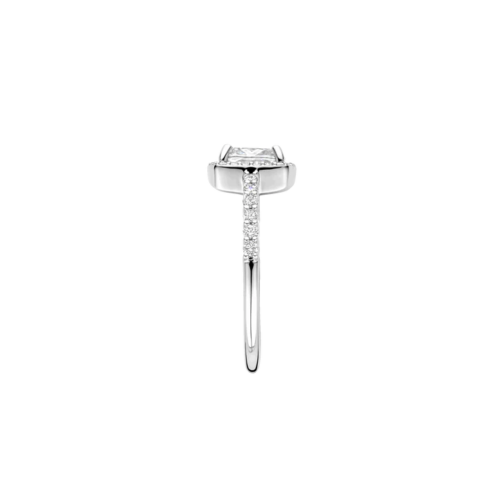 TI SENTO - ANELLO ARGENTO RODIO CON ZIRCONE BIANCO