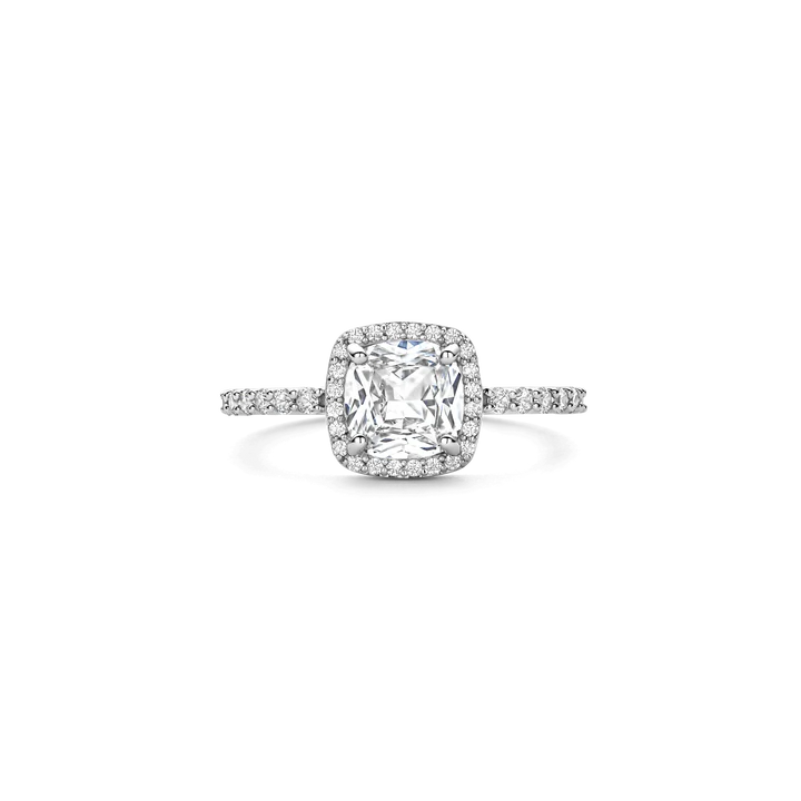 TI SENTO - ANELLO ARGENTO RODIO CON ZIRCONE BIANCO