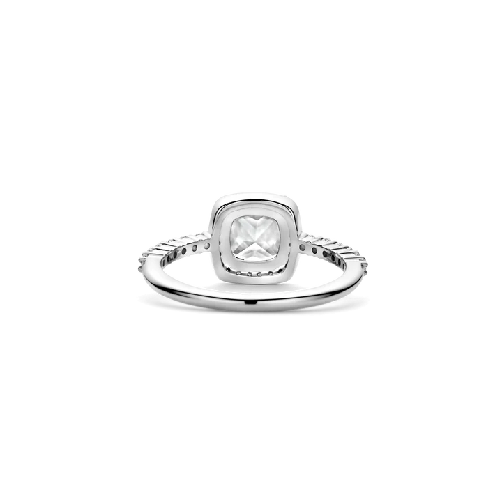 TI SENTO - ANELLO ARGENTO RODIO CON ZIRCONE BIANCO