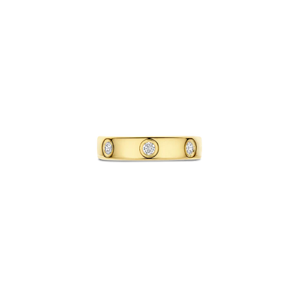 TI SENTO - ANELLO ARGENTO DORATO CON ZIRCONI BIANCHI