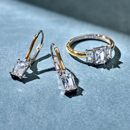 TI SENTO - ANELLO IN ARGENTO CON TRE ZIRCONI TAGLIO RETTANGOLARE
