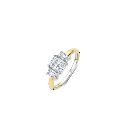 TI SENTO - ANELLO IN ARGENTO CON TRE ZIRCONI TAGLIO RETTANGOLARE
