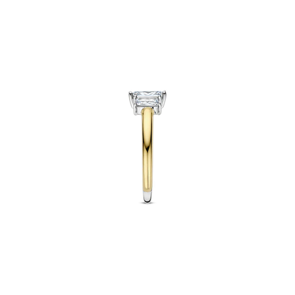 TI SENTO - ANELLO IN ARGENTO CON TRE ZIRCONI TAGLIO RETTANGOLARE