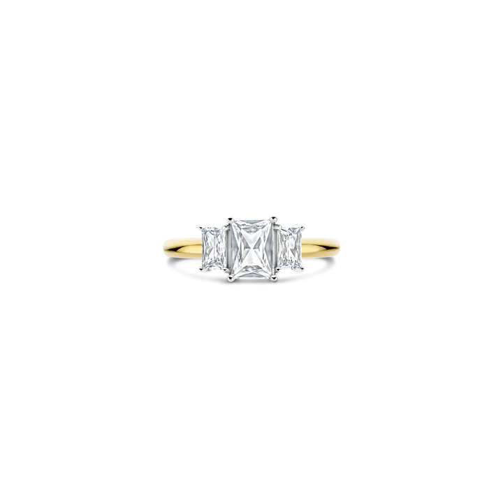 TI SENTO - ANELLO IN ARGENTO CON TRE ZIRCONI TAGLIO RETTANGOLARE