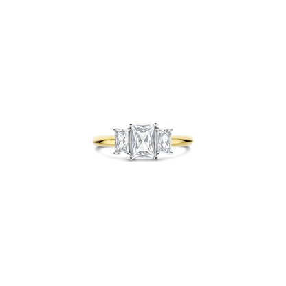 TI SENTO - ANELLO IN ARGENTO CON TRE ZIRCONI TAGLIO RETTANGOLARE