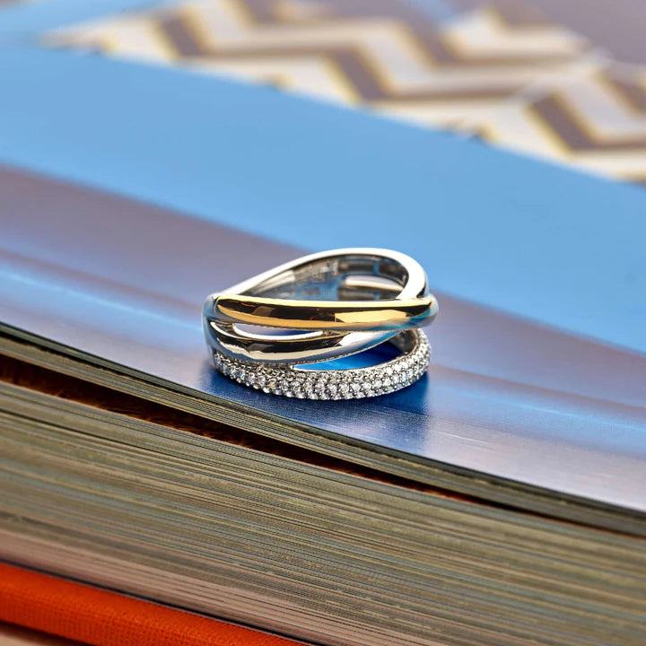 TI SENTO - ANELLO FASCIA IN ARGENTO CON ZIRCONI BIANCHI