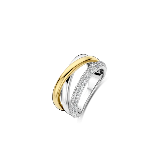 TI SENTO - ANELLO FASCIA IN ARGENTO CON ZIRCONI BIANCHI