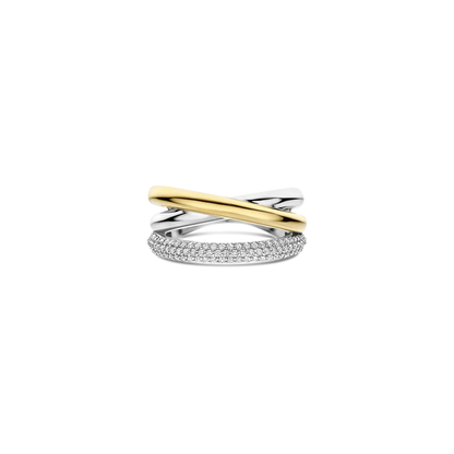TI SENTO - ANELLO FASCIA IN ARGENTO CON ZIRCONI BIANCHI