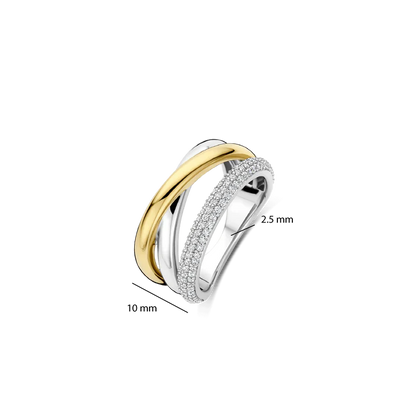 TI SENTO - ANELLO FASCIA IN ARGENTO CON ZIRCONI BIANCHI