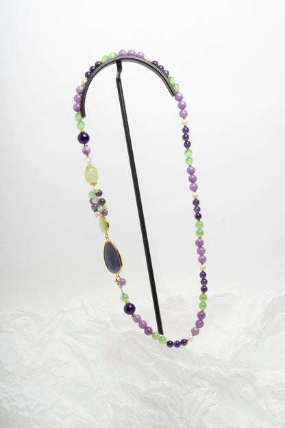 SICYLUI - COLLANA CON GIADA VIOLA E AGATA VERDE