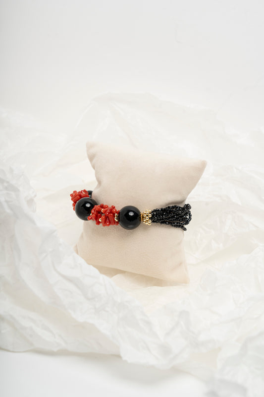 SICYLUI - BRACCIALE IN ONICE E CORALLO