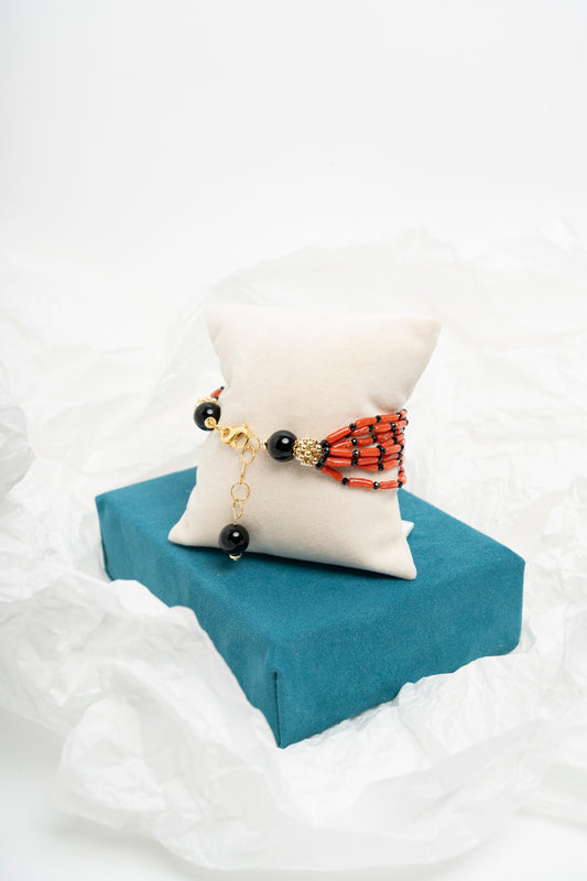 SICYLUI - BRACCIALE IN ONICE E CORALLO