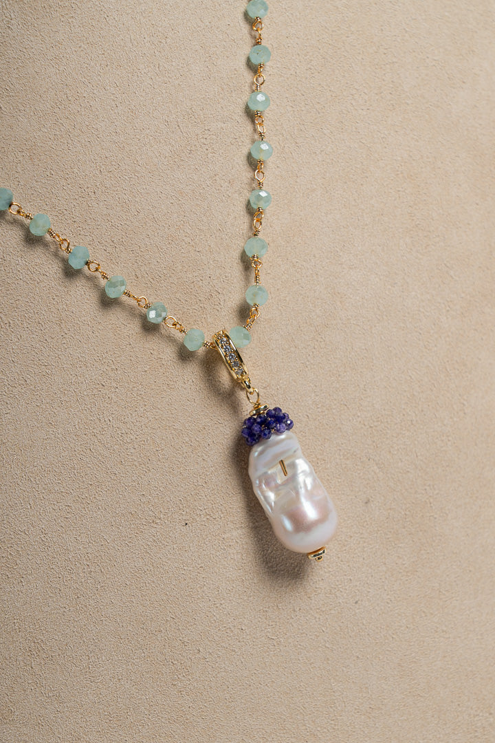 SICYLUI - COLLANA CON ZIRCONI TIFFANY E PERLA SCARAMAZZA