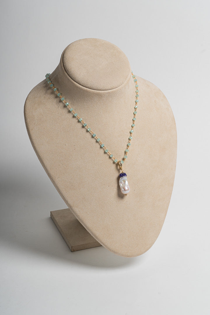 SICYLUI - COLLANA CON ZIRCONI TIFFANY E PERLA SCARAMAZZA