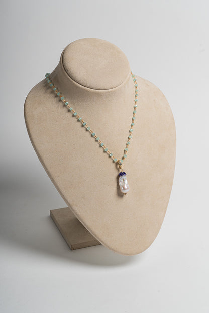 SICYLUI - COLLANA CON ZIRCONI TIFFANY E PERLA SCARAMAZZA