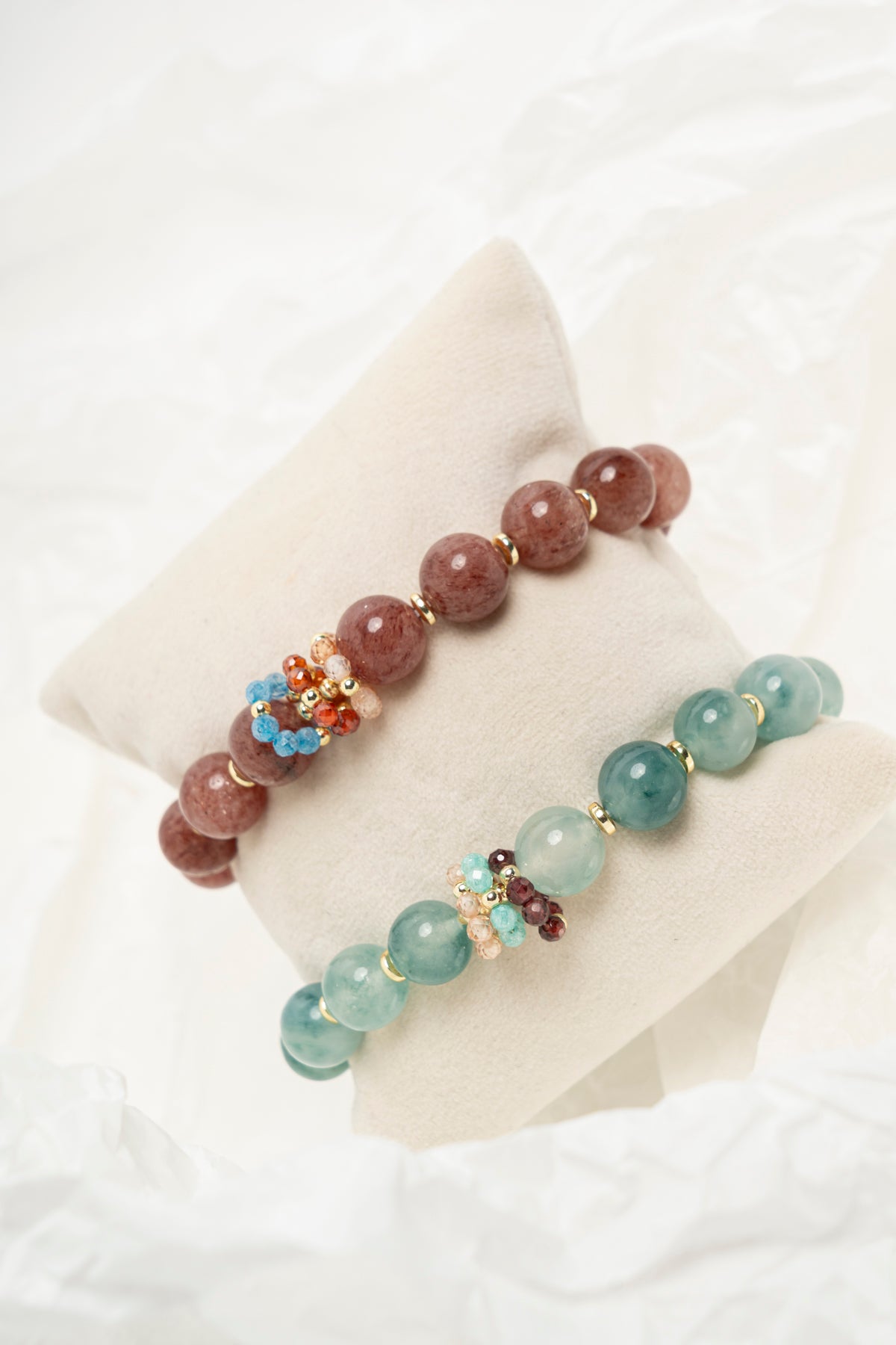 SICYLUI - BRACCIALE ELASTICO GIADA MORO E ZIRCONI