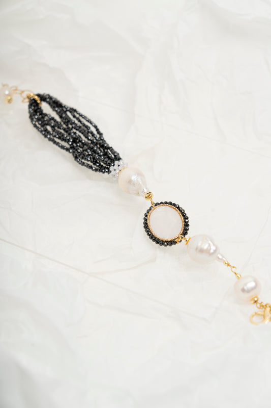 SICYLUI - BRACCIALE ZIRCONE BINCO E ZIRCONI NERI