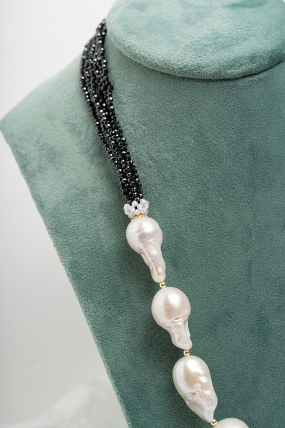 SICYLUI - COLLANA CON PERLE SCARAMAZZE E ZIRCONI