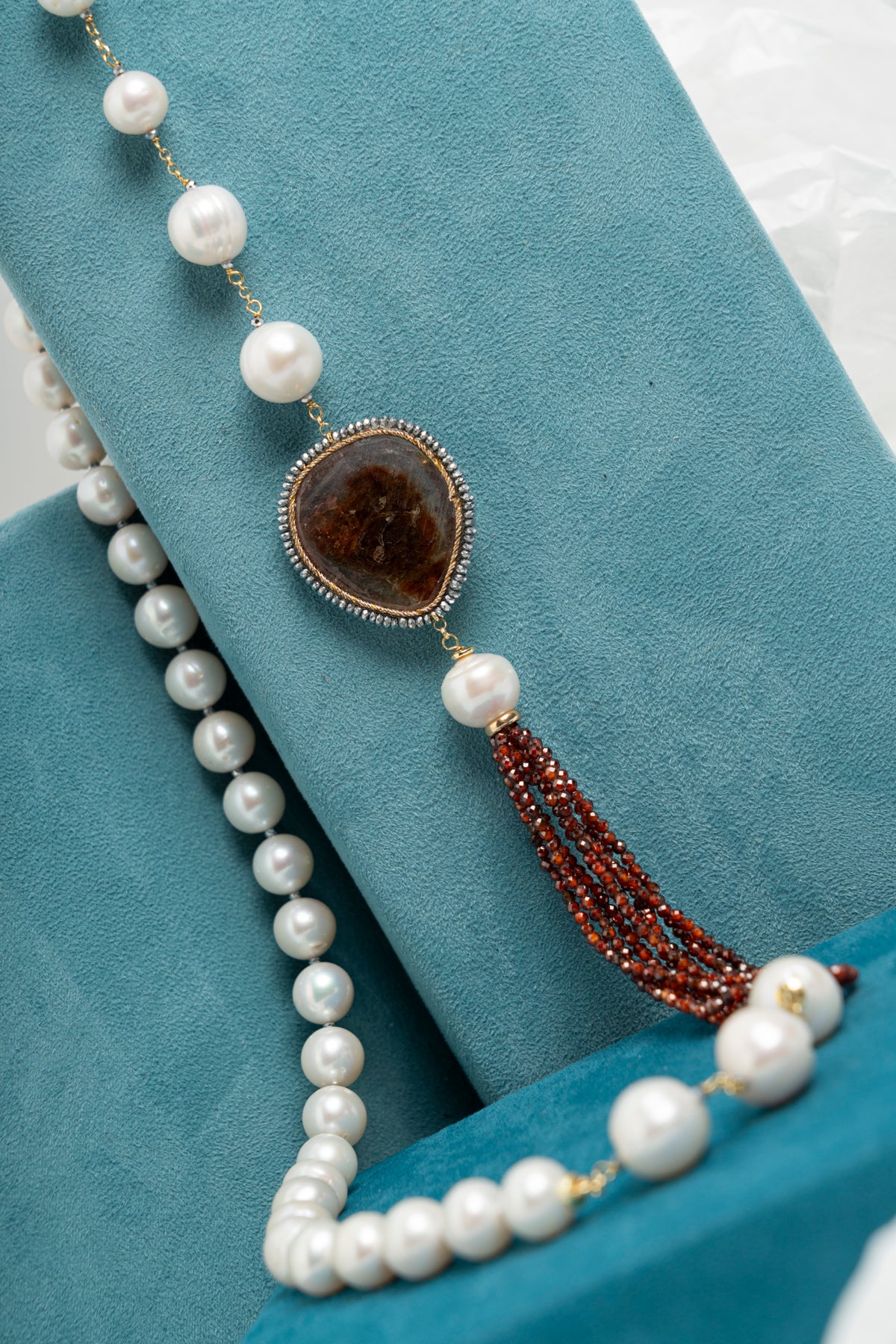 SICYLUI - COLLANA CON ZIRCONI E PERLE NATURALI