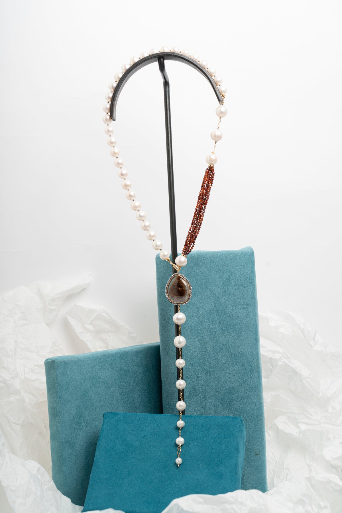 SICYLUI - COLLANA CON ZIRCONI E PERLE NATURALI