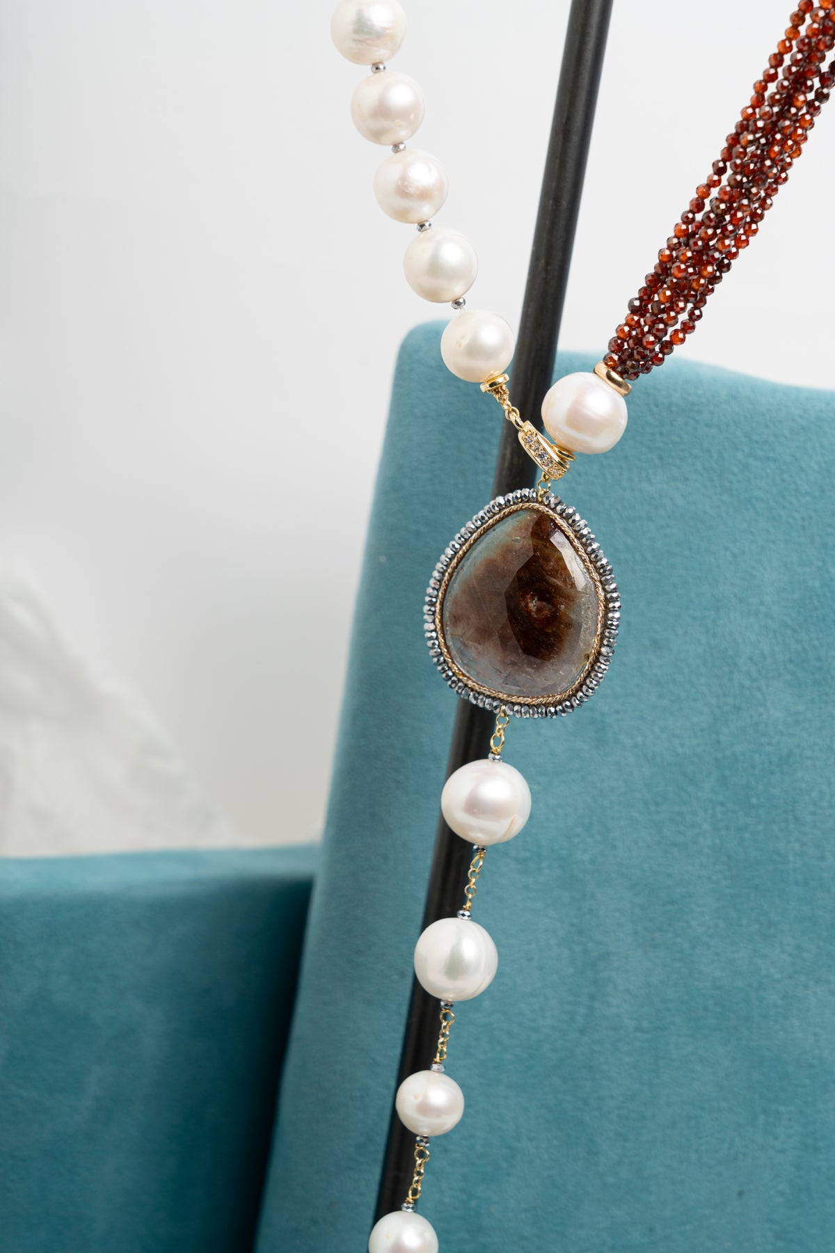 SICYLUI - COLLANA CON ZIRCONI E PERLE NATURALI