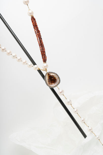 SICYLUI - COLLANA CON ZIRCONI E PERLE NATURALI